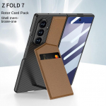 Nahast stand-hoidja krediitkaardipesa, klaiskaitsja, telefoni&uuml;mbris Samsung Z Fold 7 Galaxy Z Fold7 jaoks, objektiivi kaitsekate Galaxy Z Fold7