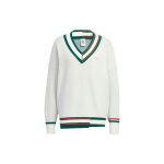 Adidas Originals Spliced V-kaelusega kampsun br&auml;ndilogo tikandiga Naiste kudumid Han-Jade-Valge HS9521 XS