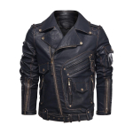 Uus meeste nahkmantel mootorrattale Tough Guy Multi Pocket Tough Guy PU nahast rev, nahast kevad- ja s&uuml;gisriietus S