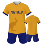 Austraalia jalgpallis&auml;rgi komplekt l&uuml;hikeste varrukatega ja l&uuml;hikeste p&uuml;kstega Hingav spordivorm XS