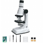 Laste mikroskoobi komplekt 200x 600x 1200x Bioloogiateadus Stem M&auml;nguasi K&auml;siluup Kooli Hariduslik Taskumikroskoop LED-valgustiga must
