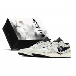 Jordan Air Jordan 1 Karp, Tuul Kutsub Kure Kulumiskindel Madal Kael Vintage Korvpallijalatsid Meeste Must Valge 553558-081(TeamA-S-BOX) 44
