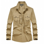 Uued &uuml;herealised 100% puuvillased meeste pikkade varrukatega vabaaja s&auml;rgid Kvaliteetsed s&otilde;jav&auml;es&auml;rgid Slim Fit Meeste Disainerr&otilde;ivad Pluusid 6XL XL khaki
