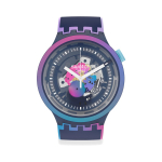 SWATCH Kvartsliikumisega Populaarne Lihtne Veekindel Unisex &Scaron;veitsi Kell 47mm Lilla Ketas Plastikkorpus Silikoonrihm SO27N112 lilla