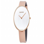 CALVIN KLEIN / kell kvartsliikumine nahkrihm 42mm valge sihver naiste kell 30 meetrit veekindel K8Y236Z6 kvarts