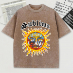 P&auml;ike &Uuml;lev T&auml;is Augud Ja Haavu Disain Retro Meeste T-s&auml;rk Pesta Puuvillane T-s&auml;rk &Uuml;mmargune Kael L&uuml;hike Varrukas Unisex Top S mitmev&auml;rviline