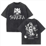 Suvemoe Shakira Maailmatuur Pesitud Puuvillane T-s&auml;rk Vintage Unisex &Uuml;mmarguse kaelusega L&uuml;hikeste varrukatega Topp Streetwear Hip Hop M mitmev&auml;rviline