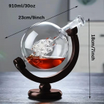 Creative Globe karahvin pliivaba karahvin Exquisite Wood-statiiv ja 2 viskiklaasi viski karahvin Globe klassi kingitus
