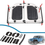 18tk Auto k&otilde;va katuse tihendi paranduskomplekt Katuse vee-vihma suunaja pilu pikendus Jeep Wrangler JK 2007-2017 jaoks Tarvik