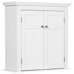 Seinale kinnitatav vannitoakapp reguleeritavate riiulite ja magnetkinnitusega ustega 58x24x60 cm Valge 58 x 24 x 60 cm