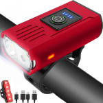 Victoper Rattavalgusti, K&otilde;rge Valgusvooga &Uuml;liheledus Jalgratta Valgus, 6+4 Režiimi USB Laetav Rattavalgusti ja Tagatulede Komplekt, Veekindel Ohutus Rattale Eesmine & 2 LED punane
