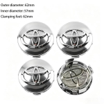 4 tk 62 mm 57 mm Auto rummukate ABS-materjalist Velje keskkate Toyota Hilux Aygo Yaris Ractis Corolla Camry CHR Auris Tacoma jaoks white