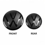 2 tk Esi- ja Tagumine Embleem VW GTI Polo Golf B6 7 8 9 Arteonile Ei M&otilde;juta ACC-d Muudetud Must Silt Tasane Peegel Logo Kate Kleebis 1 Front 1 Rear&Black (mirror face) gray