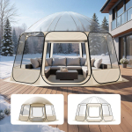 VEVOR Pop-up mullitelk, 4,58 x 4,32 m Veekindel ja UV-kindel, L&auml;bipaistev telkimistelk, V&auml;listingimustesse m&otilde;eldud aiakuppel-iglu telgid akendega