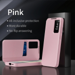 S26FE Luksuslik Smart Window S-View Nahast Rahakott &Uuml;mbris Klappkaardi Kate Samsung Galaxy S26 FE jaoks, Kaitsvad Kiled P&otilde;rutuskindel Kest For Samsung GalaxyS26 FE roosa
