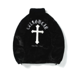 Unisex &Uuml;legabariidiline Kohev Kunstkarusnahast Puuvillane Puhvisjakk Tikitud T&auml;htedega Streetwear Talvejakk Small black