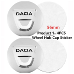 4 tk 56/60 mm auto veljekatte keskmine kate Velje kate Embleemi kleebised Tarvikud Dacia Sandero Duster Jogger Spring Logan Bigsterile Dacia-Silver-Sticker