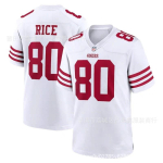 San Francisco 49ers Jerry Rice 80 Retro Jalgpallis&auml;rk Puuvillane Unisex T&auml;iskasvanute F&auml;nnir&otilde;ivad Spordi&uuml;ritused Large white