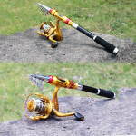 Spinningu ja &otilde;ngerulli kombinatsioonid s&uuml;sinikkiust teleskoop&otilde;ngede vardaga spinningurull 1.8mRod 2000Reel