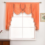 1 TK NAPEARL Luksuslik tutiga dekoratiivne Valance Design Moeakna kardinapea kodukaunistuseks W155cmxL125cm oranž