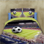 WTEMPO 4 tk 3D Jalgpalli Prinditud Tekk/Tekikate voodipesukomplekt Queen Size Soccer Lover Voodiriided Queen 4pcs