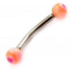 Les Tr&eacute;sors De Lily [C4911] - Piercing Arcade 'Tecno' Orange Fushia oranž