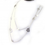 NOA [G0550] - Sautoir Cr&eacute;ateur 'Nuit Etoil&eacute;e' blanc argent&eacute; valge