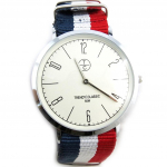 Les Tr&eacute;sors De Lily [N2334] - Montre cr&eacute;ateur 'Trendy' bleu blanc rouge (France)