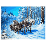T&auml;is 30X40CM 5D Teemantmaaling Talvine lumestseen Tikand Ristpistes Kodukaunistus K&auml;sitsi valmistatud 1