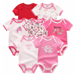 7 tk/komplekti beebiriided Mood L&uuml;hikeste varrukatega Puuvillane Vasts&uuml;ndinu Beebi Poiss T&uuml;drukute Riietus Multifilm Imikute Rompers Jumpsuits roupas de bebe 3M