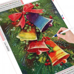 Teemantmaaling J&otilde;ulukell t&auml;isruudukujuline &uuml;mmargune m&uuml;&uuml;k Teemanttikandid Multifilm Mosaiik J&otilde;ulude K&auml;sitsi valmistatud Kingitus Full Round (20X30CM)