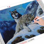 T&auml;isruudu puur Teemanttikandid Hunt K&auml;sit&ouml;&ouml; Lumi Teemantmaal Loomade Kunst Rhinestone n&auml;put&ouml;&ouml; Kodukaunistus Full Round (20X30CM)