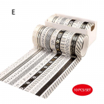 10 tk/komplekt kullast fooliumiga pronksjas Washi teip Armas maalriteip Dekoratiivne kleeplint Kleebis Scrapbooking DIY kirjatarvete kleebis