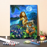 Maalimine numbrite j&auml;rgi DIY Digitaalne &otilde;limaal L&otilde;uend Maalimine Dekompressioon Kodukaunistus K&auml;sitsi maalitud 40x50cm no frame