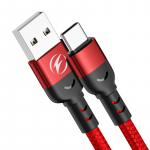 FONKEN USB-A&ndash;C-t&uuml;&uuml;pi laadijakaabel 3A toitekiirlaadimise andmejuhe Xiaomi Poco M3 X3 NFC F2 Mi 11 9 Samsung Huawei OPPO 0,5 m/1 m/2 m jaoks 0.5m punane