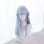 Cosplay pikad sirged sinised s&uuml;nteetilised parukad tukkidega naistele afroameeriklane Lolita Daily Party kuumakindel kiud