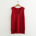 2021. aasta kevadsuvi O kaelaga naiste kampsun, vest, varrukateta kootud naiste puuvillane pehme elastne &uuml;hev&auml;rviline pullover One Size must
