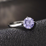 SACE GEMS Klassikaline vasesulamist tsirkoonist s&otilde;rmus Naiste ehted Pulmalubadus Peokink avatud open lilla