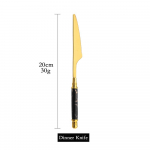 Keraamiline must k&auml;epidemega &otilde;htus&ouml;&ouml;gin&otilde;ude komplekt Roostevabast terasest s&ouml;&ouml;giriistade komplekt Kuldne koogikahvel, kohvilusikas, nuga, s&ouml;&ouml;giriistade komplekt 1Pc Dinner knife must/kuld