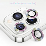 3tk/2tk Blingi teemantkaamera objektiivi kaitse IPhone 11-15 Pro Max jaoks metallist r&otilde;ngast objektiiviga karastatud klaasist kile for iphone 11-2pcs kuld