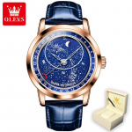 2022. aasta uus kinkekarbikellaga OLEVS 9923 t&auml;isautomaatne mehaaniline k&auml;ekell Star Sky Sky Seconds helendav meeste k&auml;ekell