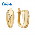 LSOOYH Clip K&otilde;rvar&otilde;ngad Kullav&auml;rvi Moodne K&otilde;rvar&otilde;ngas Naistele Geomeetria Cubic Zirconia Stud K&otilde;rvar&otilde;ngad Ehted A