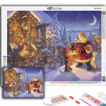 Teemantmaaling j&otilde;ulupuu J&otilde;uluvana lumememm Tikand Ristpistes Rhinestone kodukaunistus Full Round 20X30CM