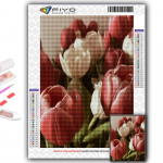 Teemantmaaling Lilled Tulbid Teemantmosaiik K&auml;sit&ouml;&ouml; Teemanttikandid Maalid Full Round 20X30CM