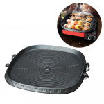 1 tk Korea stiilis ruudukujuline grillpann Kahekihiline ruudukujuline grillpann Alumiiniumisulamist poti korpus Mittekleepuva kattega pind Ruudukujuline grillpann must