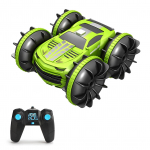 RC trikiauto Kahepoolne amfiibauto lastele 2 in 1 RC Boat 2,4 GHz 360 kraadi P&ouml;&ouml;ra k&otilde;iki 2 controller kollane