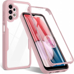 360-kraadine kogu keha kaitsev v&auml;rviline armor telefoni&uuml;mbrise kate Samsung Galaxy A34 A54 A04S A05S A15 A25 A35 A55 A33 A53 A73 5G A22 A52 A52S A72 4G jaoks Samsung Galaxy M33 roosa