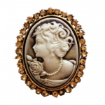 Les Tr&eacute;sors De Lily [R8177] - Pruun  Divine Cam&eacute;e  disainerpross - 45x40 mm pruun