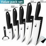 Keraamiline nugade komplekt 3 4 5 6 tolline k&ouml;&ouml;ginugade komplekt puu-k&ouml;&ouml;giviljade viilutamiseks tsirkooniumi valge teraga kokanoad 34566inch peeler