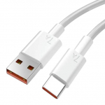 7A 100 W USB Type C &uuml;likiire laadimiskaabel iPhone 15 Pro Max Huawei P40 kiirlaadimise andmejuhe Xiaomi Mi 12 Pro Oneplus Realme POCO jaoks 2M valge